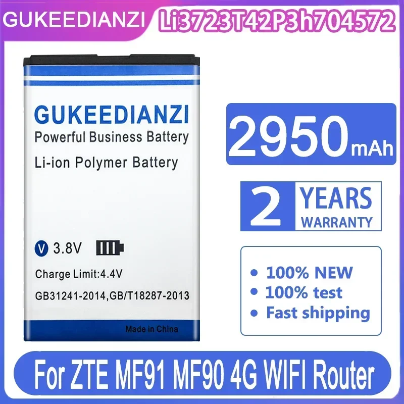 For ZTE MF91 MF90 4G WIFI Router, Li3723T42P3h704572, 2950mAh Wifi Router Battery