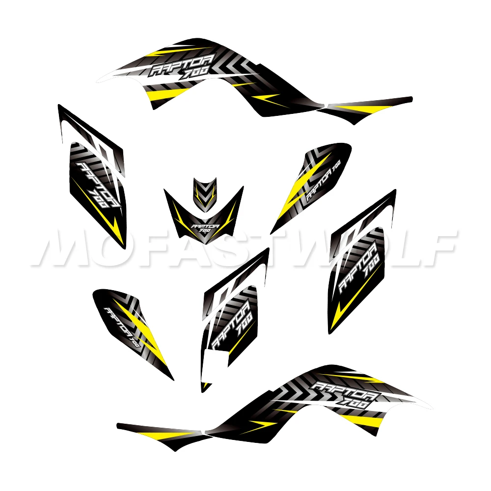 

ATV full-body background decal set suitable for Yamaha Raptor 700 YFM 700 models from 2006-2012 including 2007-2011 models