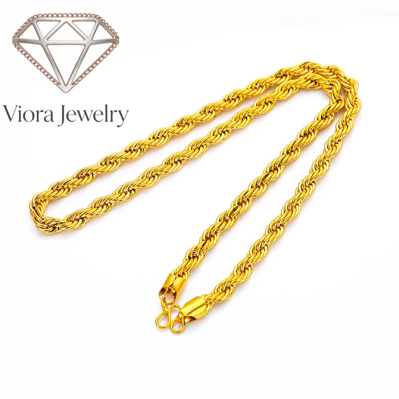 

Viora Jewelry Twist Boss Necklace 24K Gold AU999 Unisex - Elegant, great for gifting business professionals