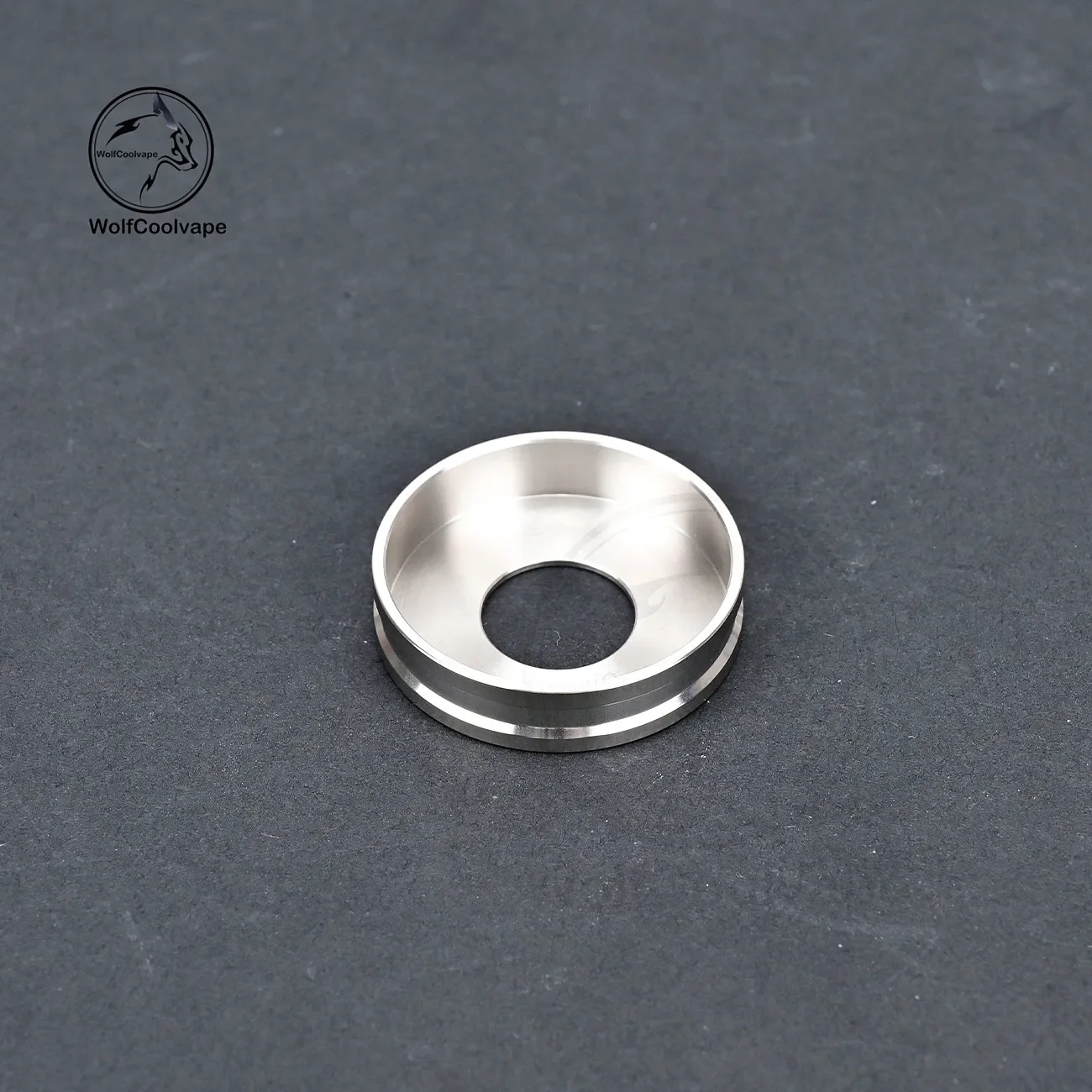 wolfcoolvape 2pcs 24mm Slant Ring 415 Style Stainless Steel Mod Adapter for 510 RTA RDA Vape Atomizer Silver Finish