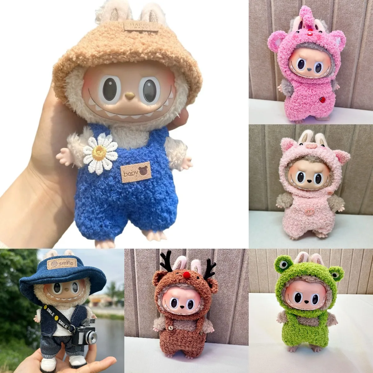 

Labubu Clothes Hoodies Doll 17cm Cute Accessories Overalls Kawaii ﻿DIY Girl Gift Korea Kpop Exo New Labubu Cute Maid Skirt Hat