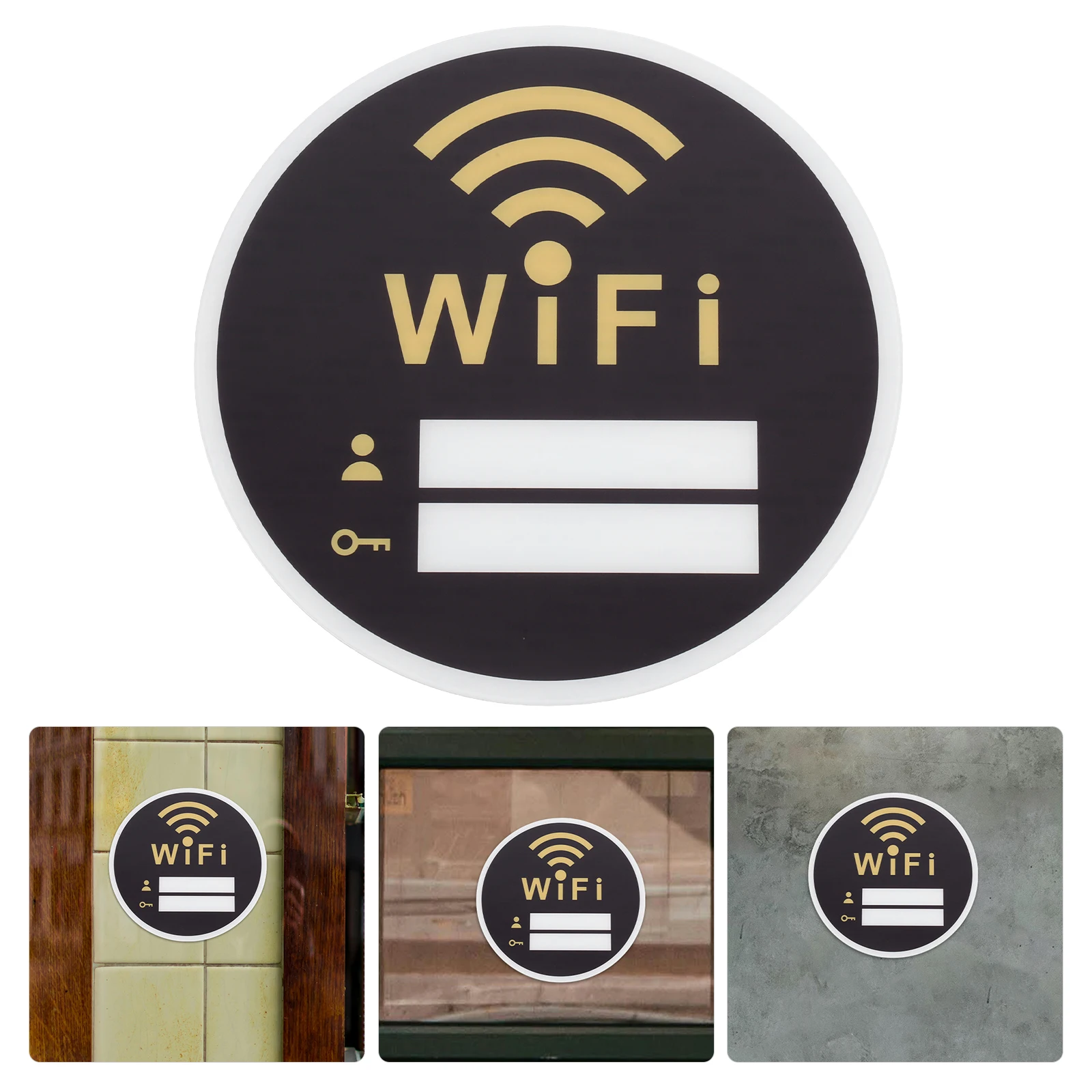 

WiFi Acrylic Sign 20x20cm Elegant Practical Restroom Wall Sign WiFi Password Reminder Decorative for Home Hotel Public Toilet