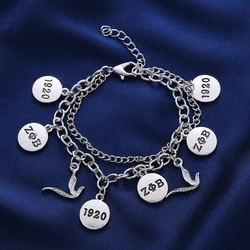 New Design Popular Women Jewelry Gifts Custom Dove 1920 Zeta Phi Beta Charms Chain Soror Bracelets