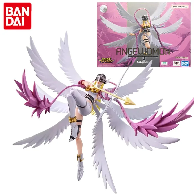 

Bandai Genuine Digimon Adventure Anime Figure SHF Angewomon Action Figure Toys for Boys Girls Kids Gift Collectible Model