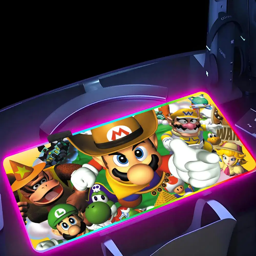 

Мультяшный милый модный коврик для мыши M-Marios RGB игровой коврик для мыши коврики для мыши СВЕТОДИОДНЫЕ большие игровые коврики для мыши XXL коврики для клавиатуры светящийся Настольный