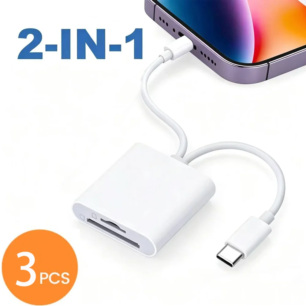 5-in-1 USB 3.0 Kartenleser Lightning Typ C SD TF Speicherkartenadapter für iPhone, MacBook, Samsung, Android-Handys, Laptops