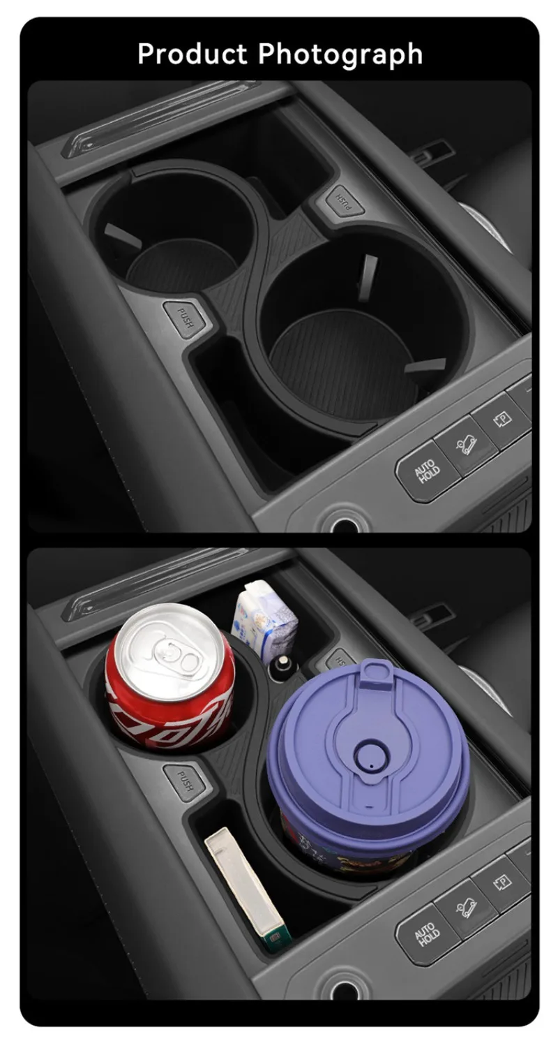 Auto Wasser Tasse Halter Für KIA EV9 2024-2025 Zentrale Steuerung Ablage Wasser Tasse Halter Aufräumen Autos innen Zubehör – Detail 9