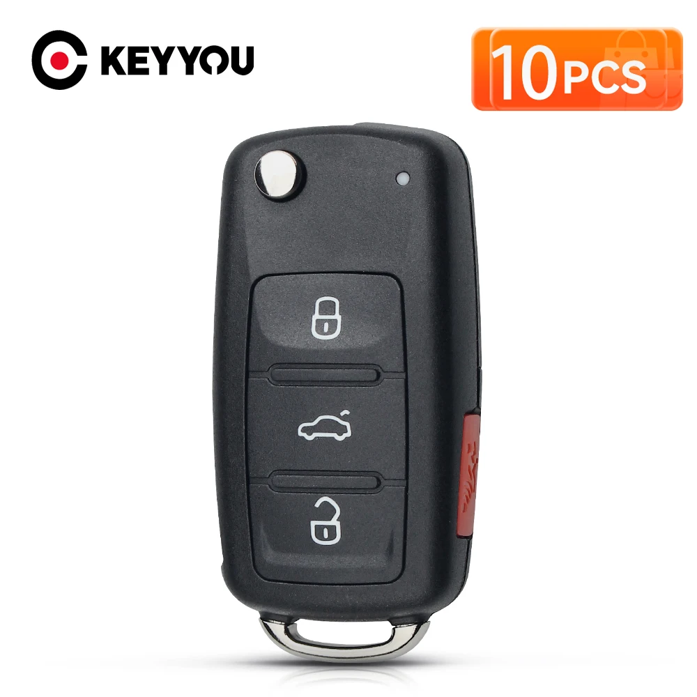 

KEYYOU 10 шт. 4 кнопки 020AD чехол с дистанционным управлением для VW Caddy Eos Golf Jetta Beetle Polo Up Tiguan Touran 5K0837202AD