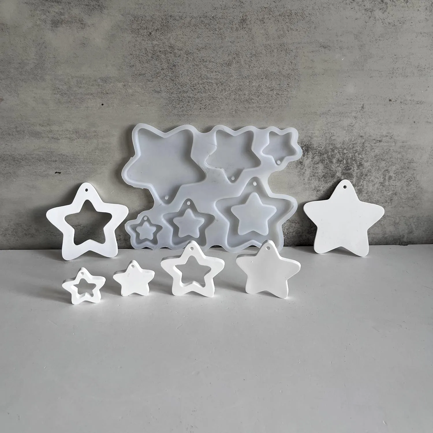 Pentagram Pendant Hanging Silicone Mold Christmas Tree Decoration Plaster Resin Gypsum Moulds Cake Topper Kitchen Accessories