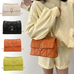 Candy Color Crossbody Bag for Women PU Leather Shoulder Bag Chain Messengers Bag