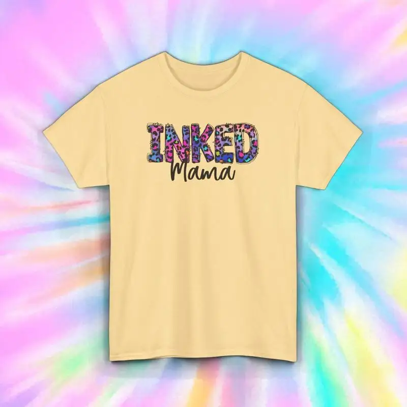 Inked Mama T Shirt Coloré Léopard Imprimé Tatouage Maman S 5XL