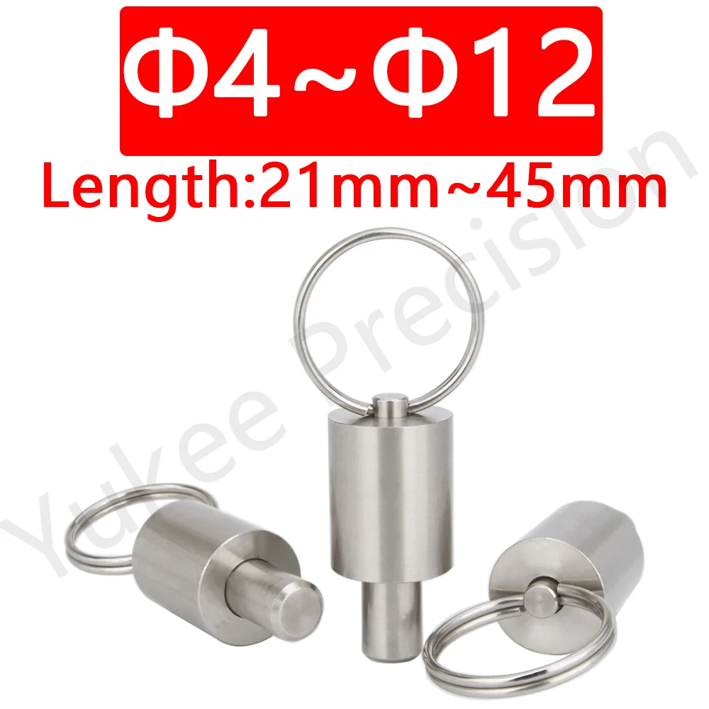 

Factory Supply M10 M12 M15 M20 Zinc-Plated Stainless Steel Body Spring Loaded Pull Ring Indexing Plunger With Pull Ring