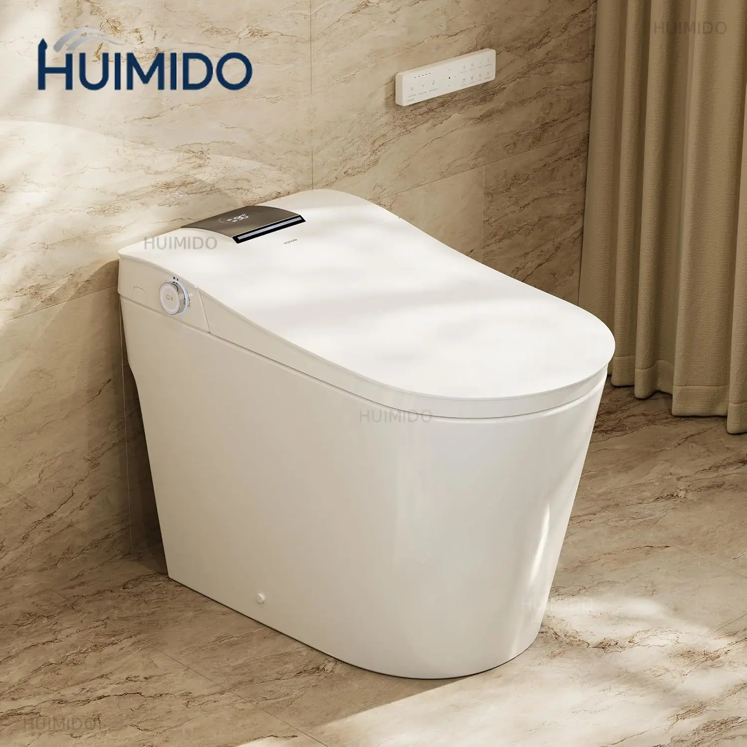 39 Luxury Smart Toilet with Bidet, Modern Elongated Toilet for Bathroom Remodel, ADA Bidet Toilet with Anti-Spla