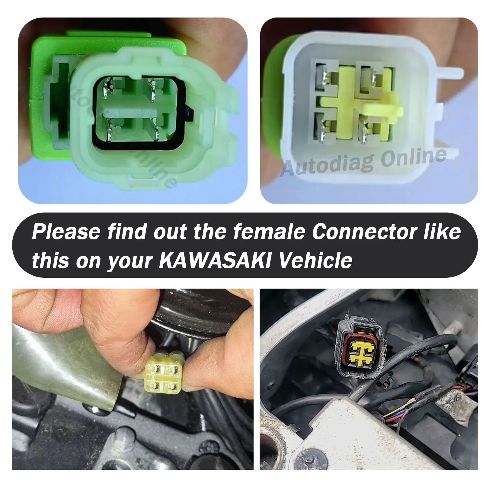 Motorrad OBD2 Diagnose Kabel Für Kawasaki Z/Ninja/Versys/Vulcan Serie OBDII Diagnose Anschluss Kabel Für Kawasaki 4 6 Pin – Detail 8