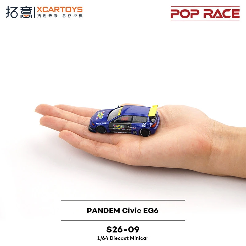 

POP RACE 1:64 S26-09 Honda Civic EG6 Pandem Alloy Diecast Car Model Collection