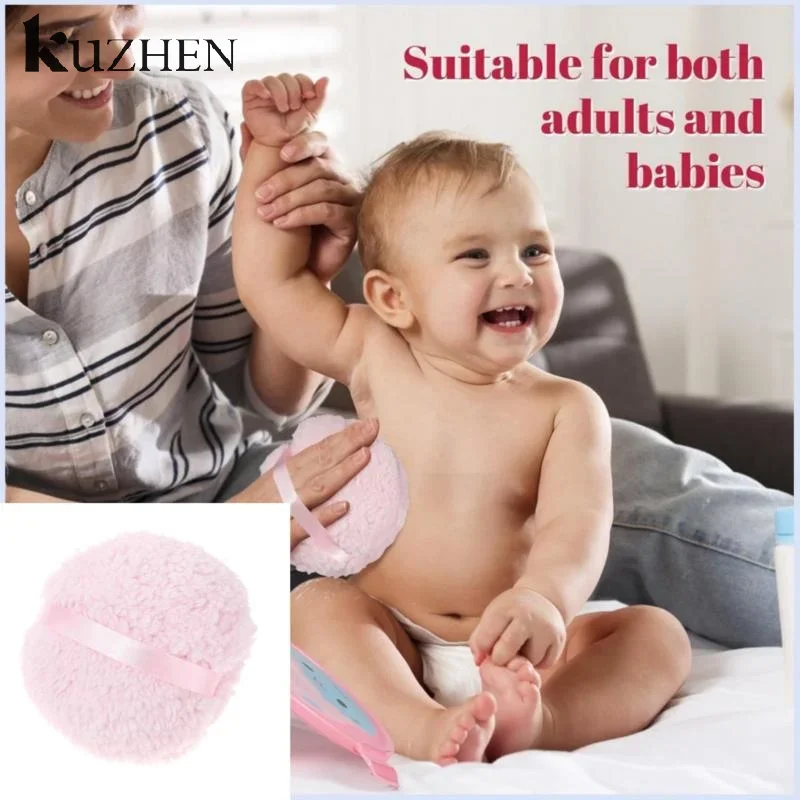 Puszysta aplikator do pudru o bardzo dużym rozmiarze, 15 cm, z długim pluszowym włosiem, łatwa do trzymania, idealna do pudru do ciała i twarzy.