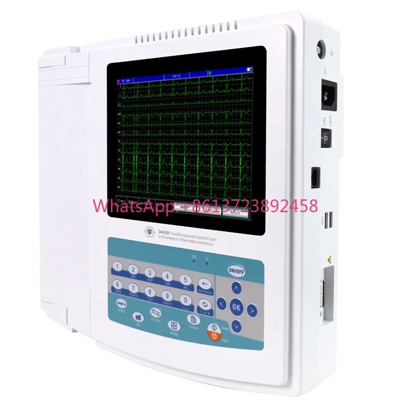 CONTEC ECG1200G Electrocardiogram Channels ECG Machine Touch Screen EKG with Software