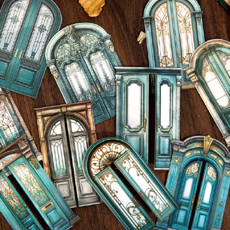 

Mr Paper,60pcs/bag vintage gateway series hard card stickers DIY handbook decorative stickers