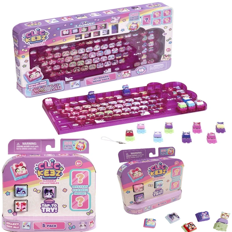 Clickee Mechanical Keyboard Cap Backpack Charm Keychain Pet Doll Blind Box Decompression Collection Children's Toys