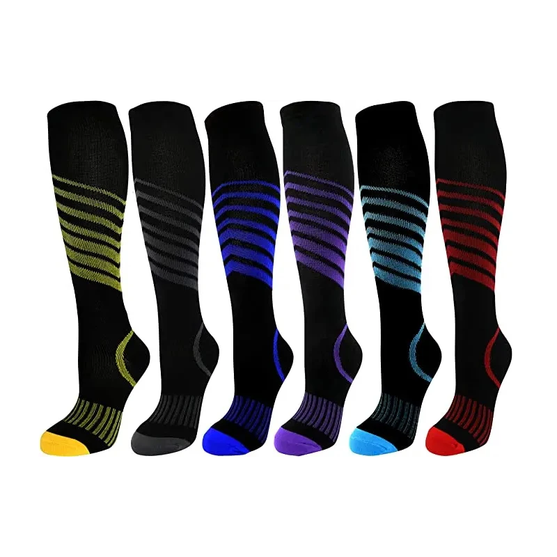 Men Running Compression Socks Stockings 20-30mmhg Sports Socks for Marathon Cycling Football Breathable Adult Sports Socks