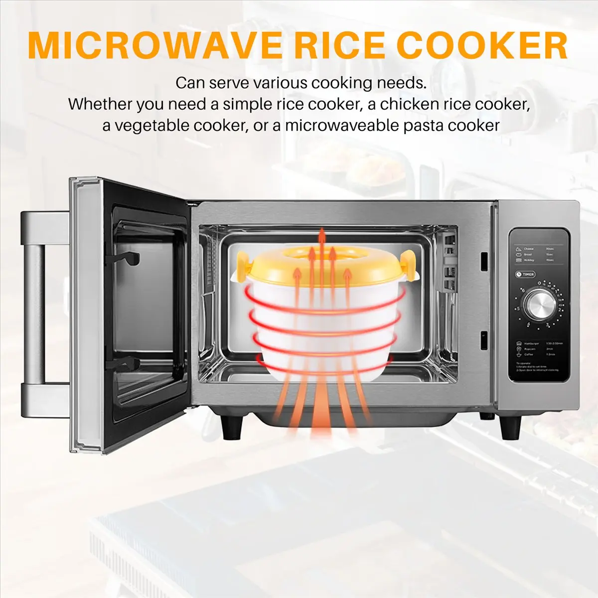 

REST Портативная микроволновая печь Рисоварка Многофункциональная пароварка 2800 мл Изоляционный ланч-бокс Посуда для приготовления на пару для микроволновой печи