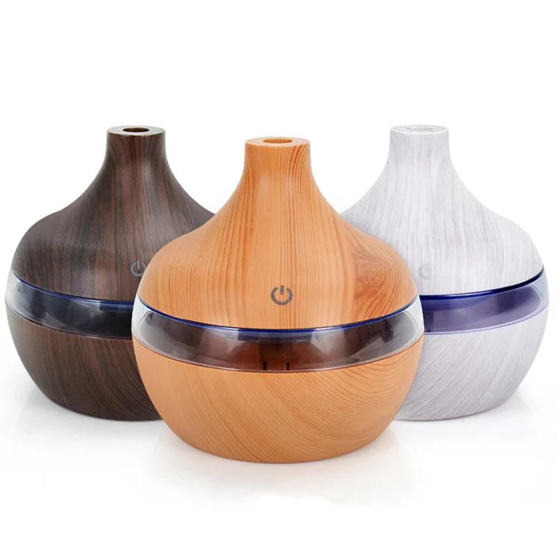 

Electric Air Humidifier Essential Aroma Oil Diffuser Ultrasonic Wood Grain Humidifier USB Mist Maker