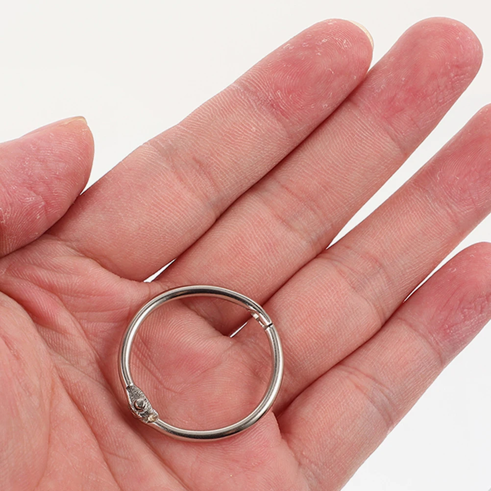 

70pcs Clip Paper Metal Binding Index Loose Metal For Crafts Leaf Binder Rings Card Index Card Rings Craft Office Supplies
