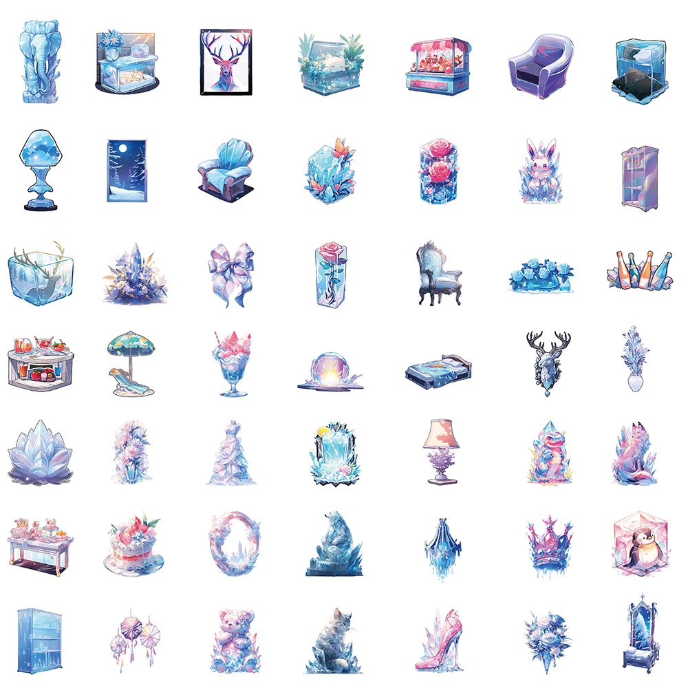 50PCS Ice and Snow World Sticker Personalized Creative Sticker Laptop Computer Motorcycle Phone Guitar Waterproof Sticker Toy