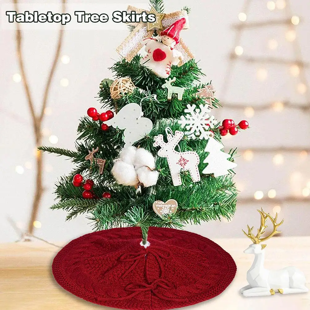 2025 New Product Christmas Tree Skirt Knitted Tree Decorations Decorations Tree Apron Christmas Gifts Home Skirt Christmas F6S8