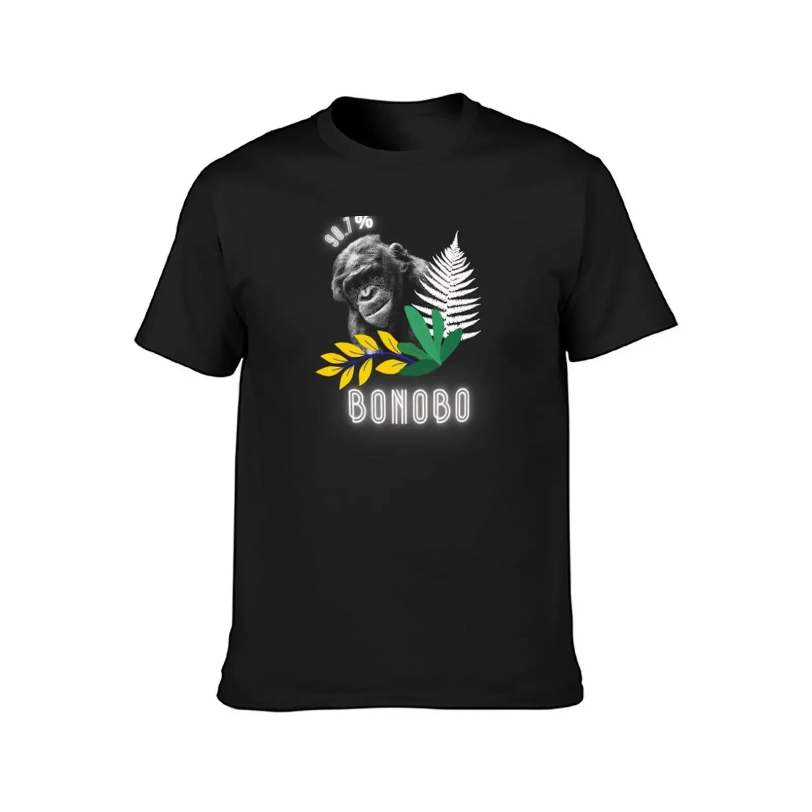 bonobo 98.7% with colorful plants T-Shirt plain designer shirts men workout shirt