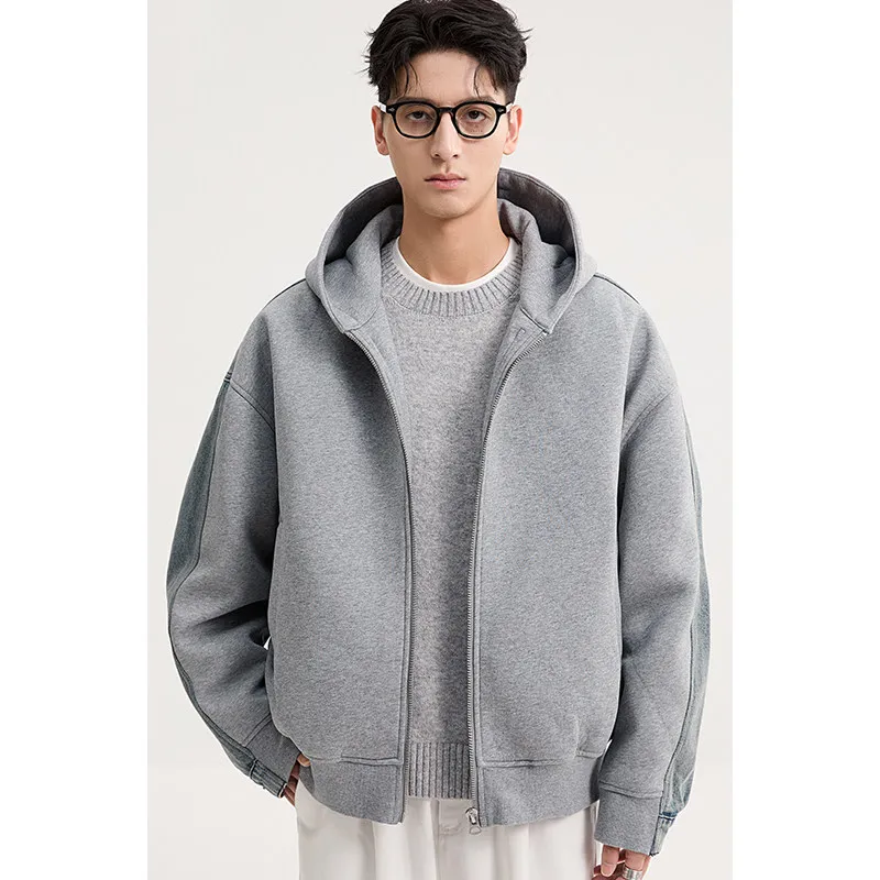 

Men's Lightweight Padded Jaet White Du down Casual Sle Splicing Design Winter Coat Warmth Hooded Ci Casual Faion