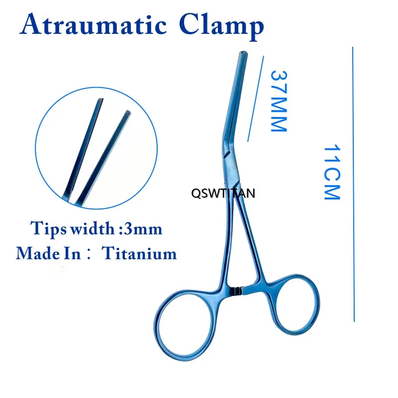 Titanium Atraumatic Clamp Notched Vascular Clamp Forceps Training Tool Neurosurgical Instrument