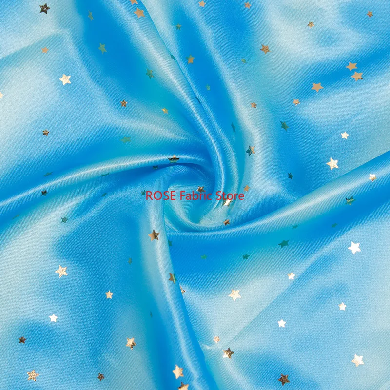 1 yard Gradient Starry Rainbow Tie Dye Fabric For Dress Skirt Luggage Bag Decorative Sewing Fabric