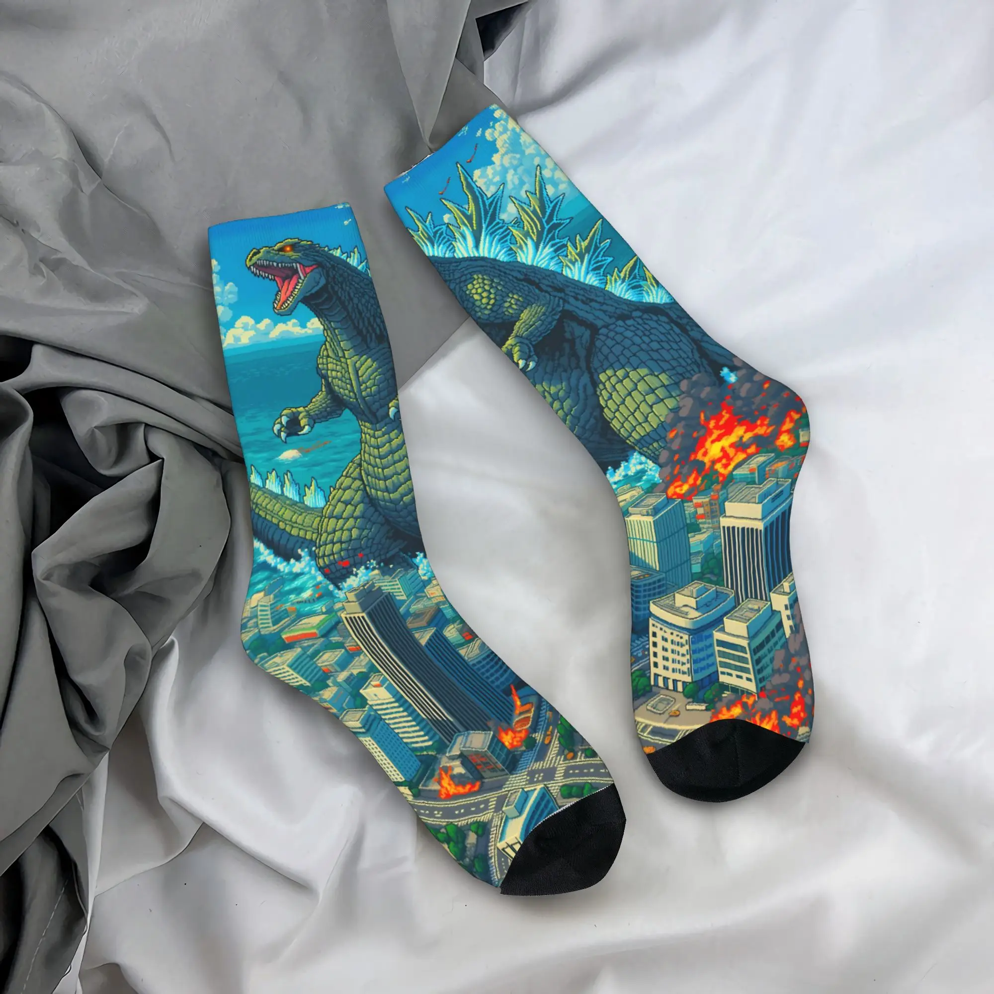 Couple Socks Godzillaed Anime Manga 3D Printing Stockings Spring Fashion Warm Soft Socks Design Skateboard Non Skid Socks