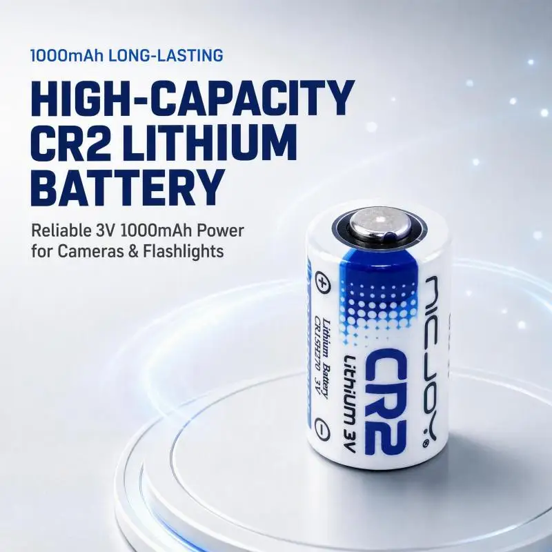 CR2 Li-MnO2 Primary Disposable Lithium Battery 3V 1000mAh for Film Camera Flashlight
