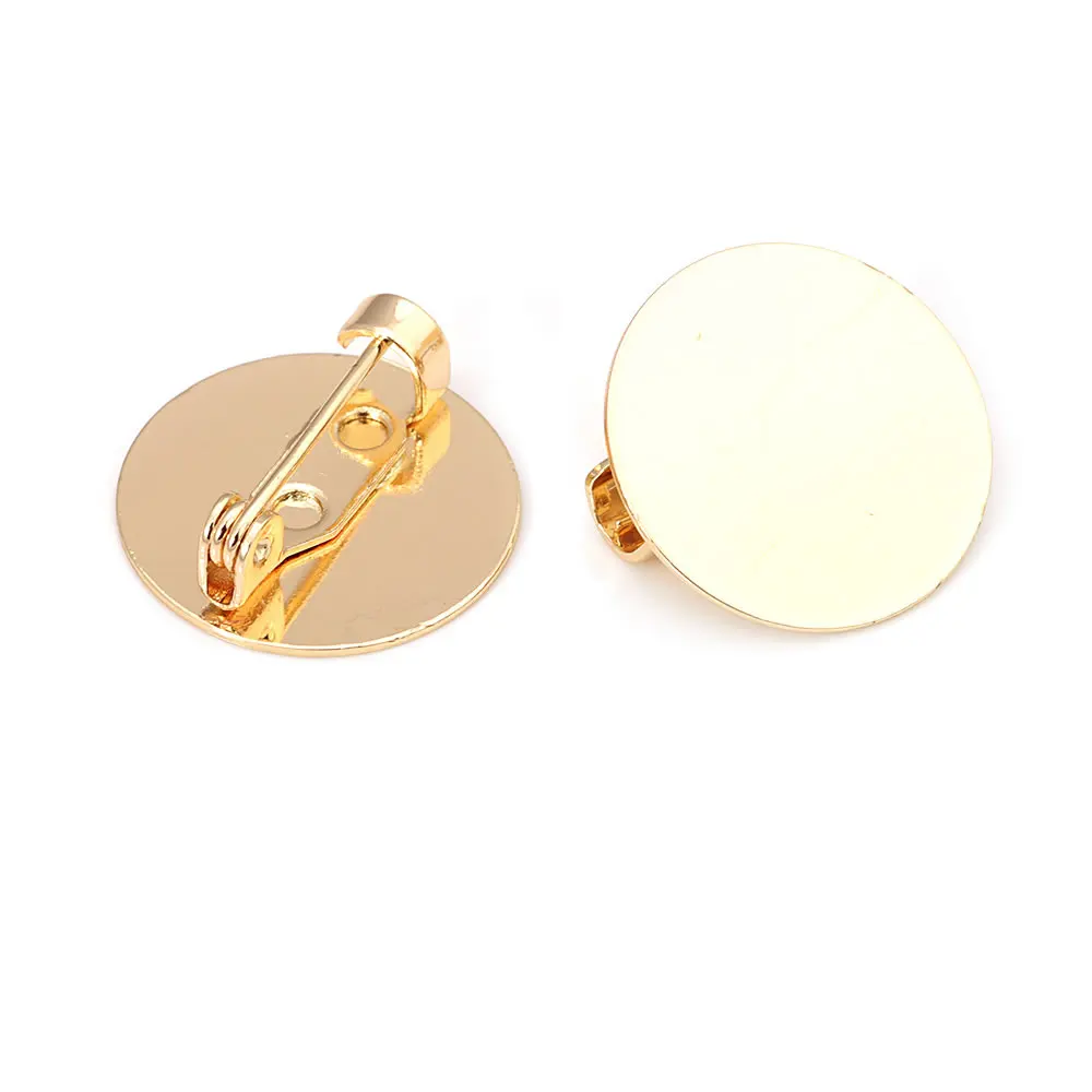 10PCS 16MM 18MM 20MM 25MM 30MM Antique Bronze Brass Round Flat Brooch Base Brooch Pins Diy Jewelry Findings Accessories
