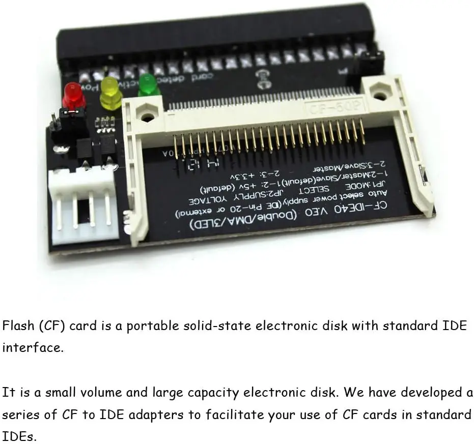 For Desktop PC CF to IDE 3.5inch 40Pin Connector CF Male to IDE Female Bootable Compact Flash Card Adapter Converter Riser Boar