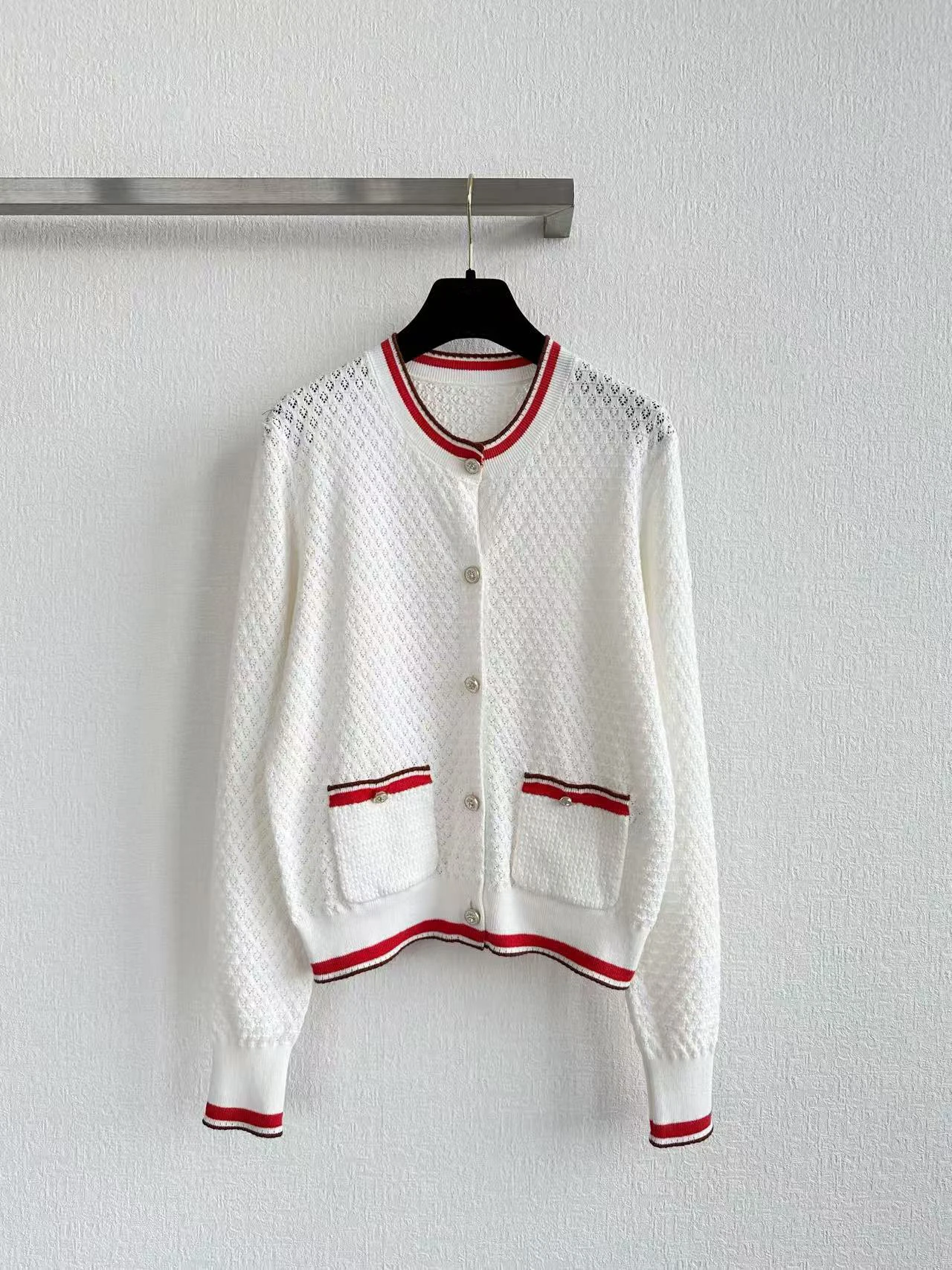 

Роскошный новый стильный ажурный кардиган с цветными блоками, смесь хлопка и шерсти, высокое качество, черный, белый цвет