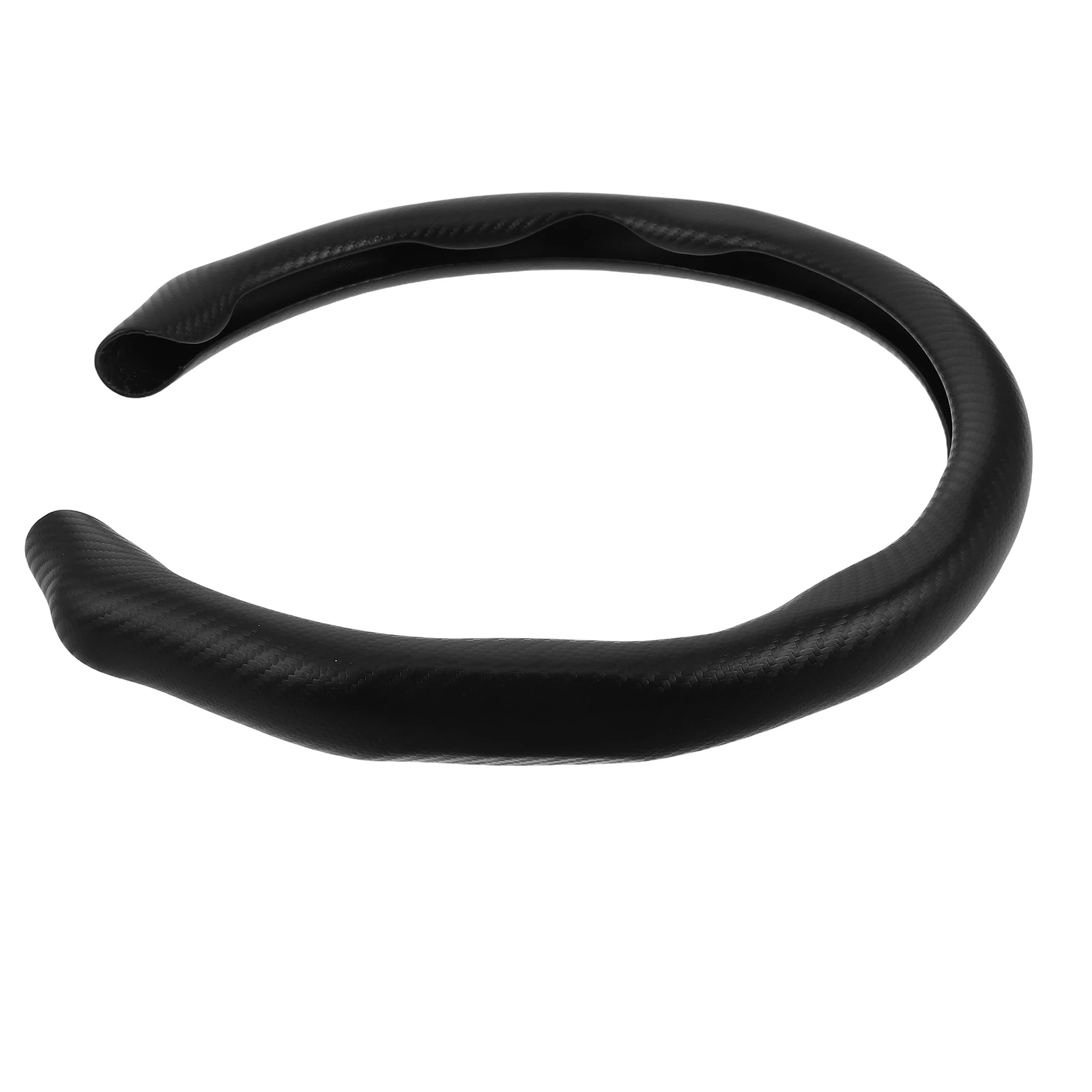

Carbon Fiber Steering Wheel Black Universal Fit Anti Slip Sturdy Car Interior Accessory Truck Suv Steering Protector