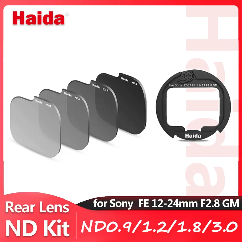 

Haida Rear Lens ND Filter Kit (ND0.9+1.2+1.8+3.0) for Sony FE 12-24mm F2.8 GM Lens with Adapter Ring