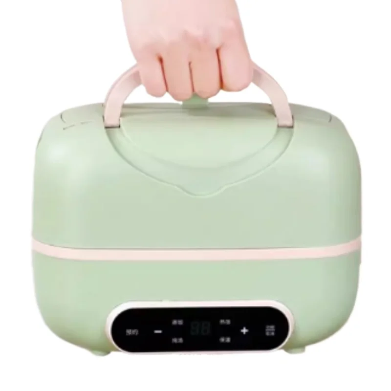 

1.2L Electric Heating Lunch Box 9.5H Timer Mini Thermal Box Double Layer Rice Steamer for Office Workers Lunch Box Electric