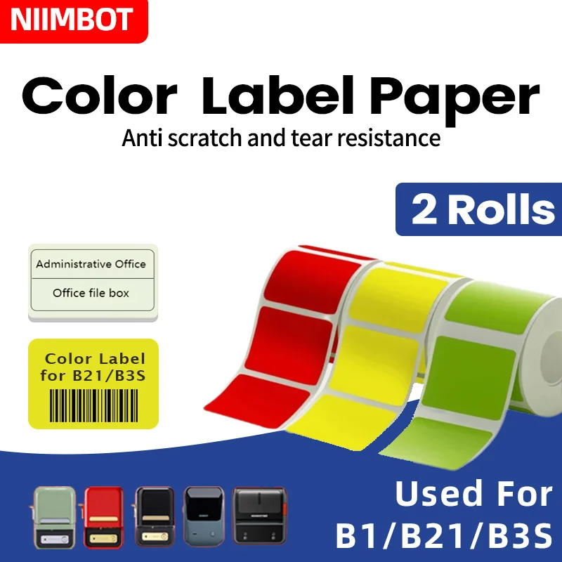 NIIMBOT B3S/B21/B1 label printing paper, three proof thermal sensitive label paper, color paper, printing sticker, product price