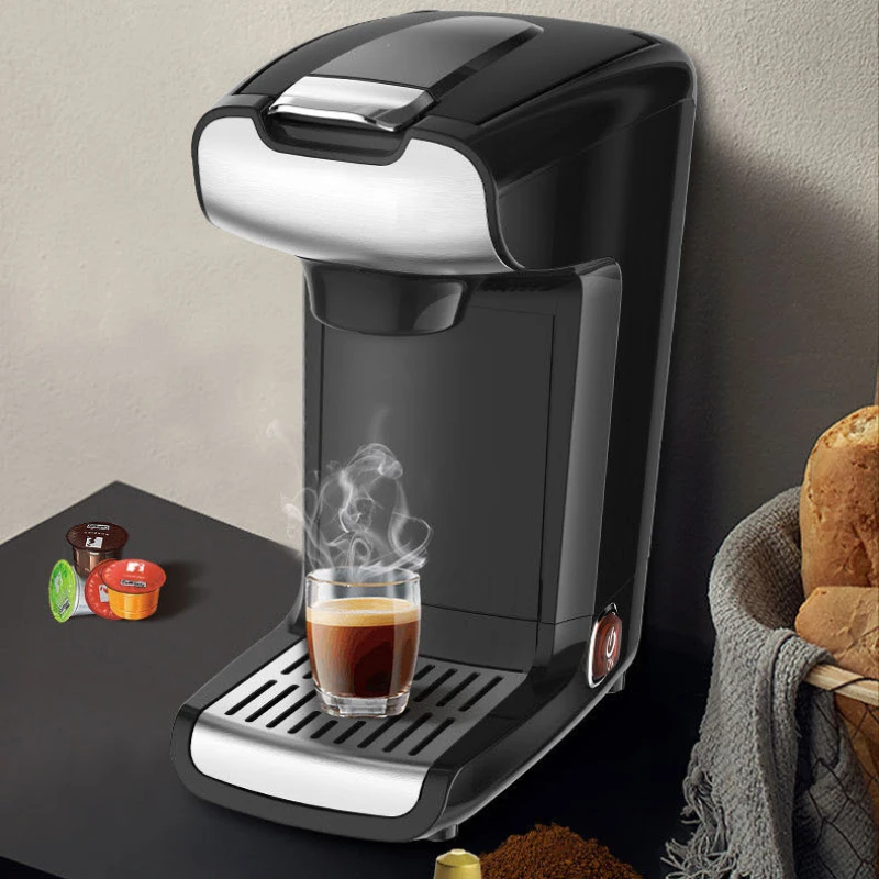 Americano Mini Electric Coffee Machine Espresso Capsule Cafe Maker Home Office Travel 600ML One Key Operation Black 750W