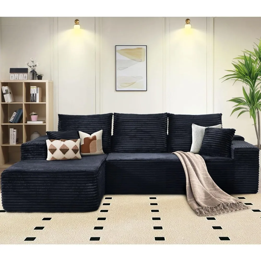 

107.5" Cloud Sectional Couch with L-Shape Chaise, Modern Cloud Couch with Deep Seat, Modular Sectional Couches for Living Room,
