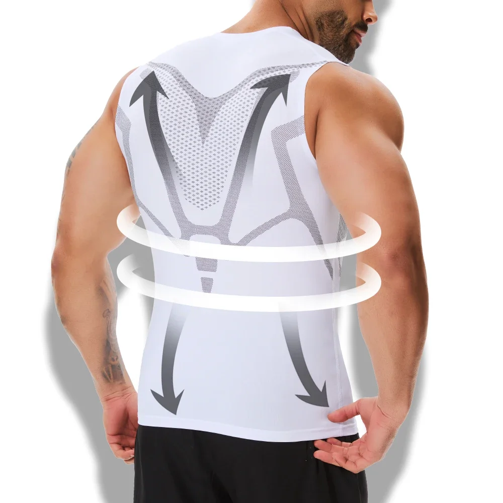 1/2 PCS Men's Sleeveless Body Shaping Quick-Dry Fitness Vest - Tummy Control Sports Top for Jogging & Workout Men's Underwear