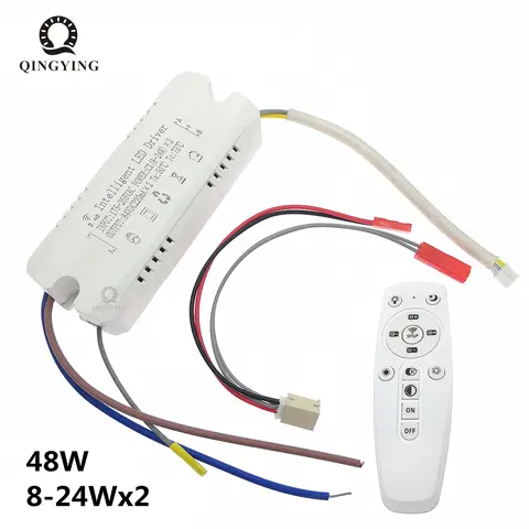 1pcs 2.4G Intelligent LED Driver 8-24Wx2 48W Remote & App Control 220V 220mA DC24-84V Color Changeable Dimming Transformer