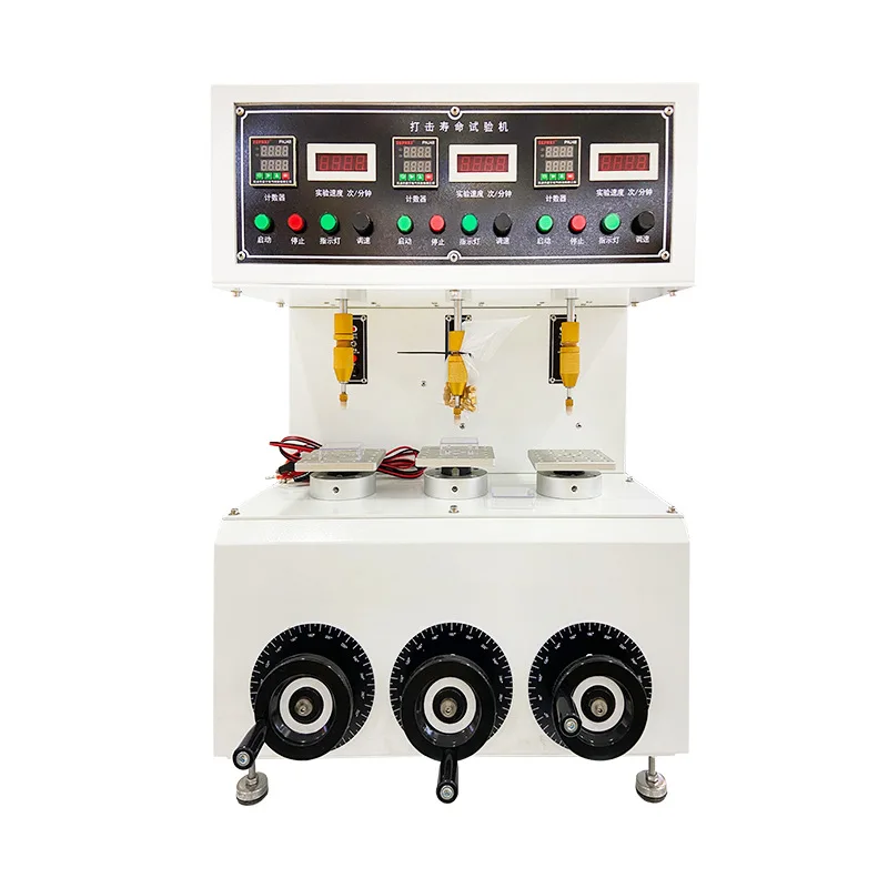 

Button strike life tester, three-station axial button travel switch life tester