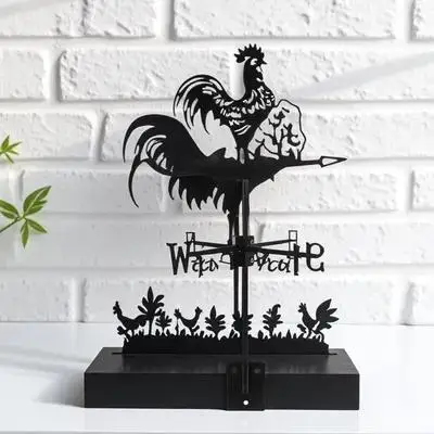 Vintage Iron Weather Vane Exquisite Craftsmanship Realistic Rooster Design Yard Shed Garage Lawn Pavilion Decoration