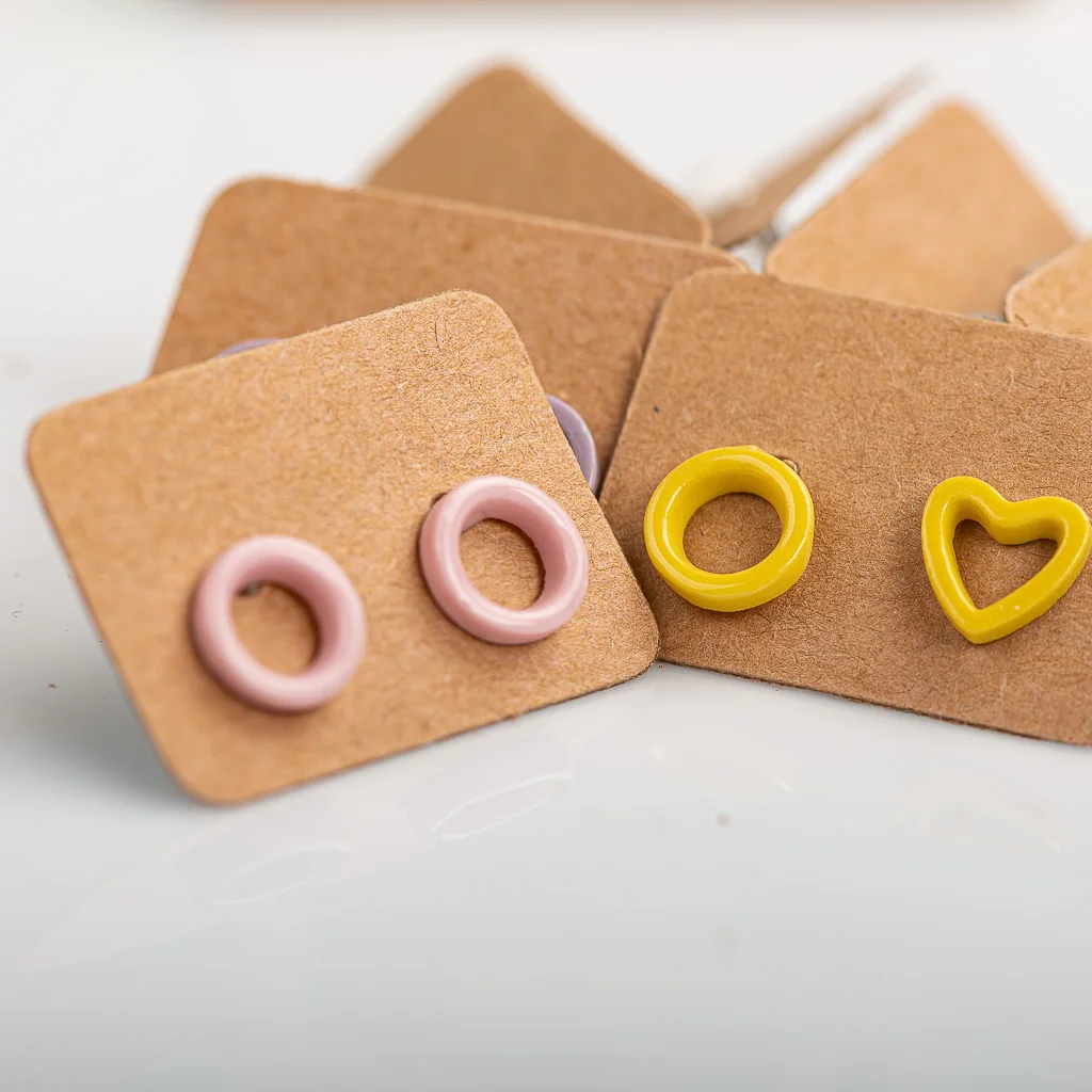 Small And Cute Porcelain Multicolor Earrings Anti-allergic #LY417  brincos aço inoxidavel mulher  бижутерия 2021 e girl