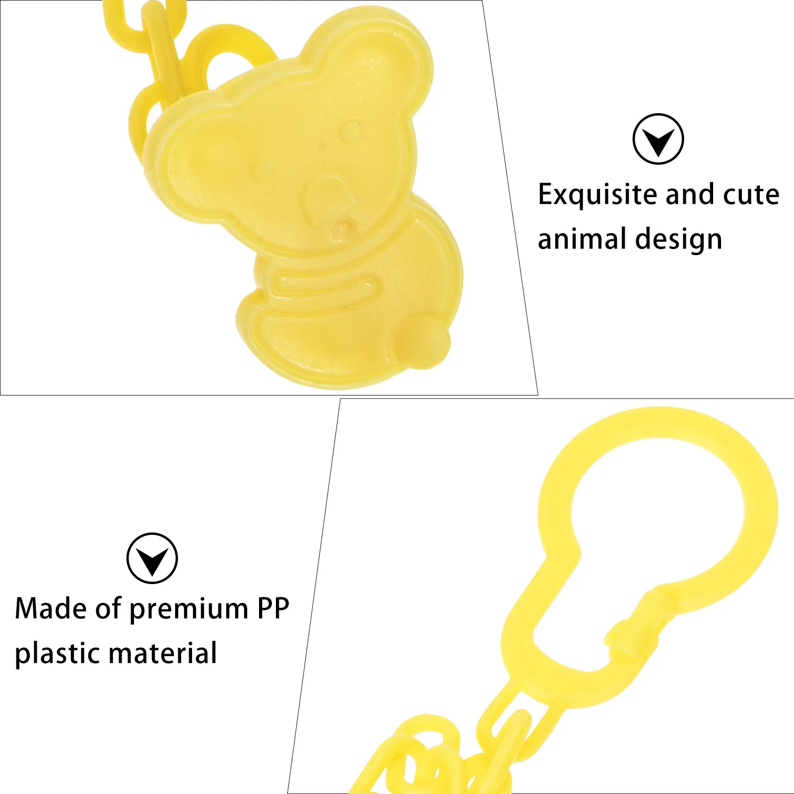 

12Pcs Cartoon Baby Pacifier Chain Clip Safe Plastic Teether Holder Stroller Pushchair Bibs Clothes Accessories